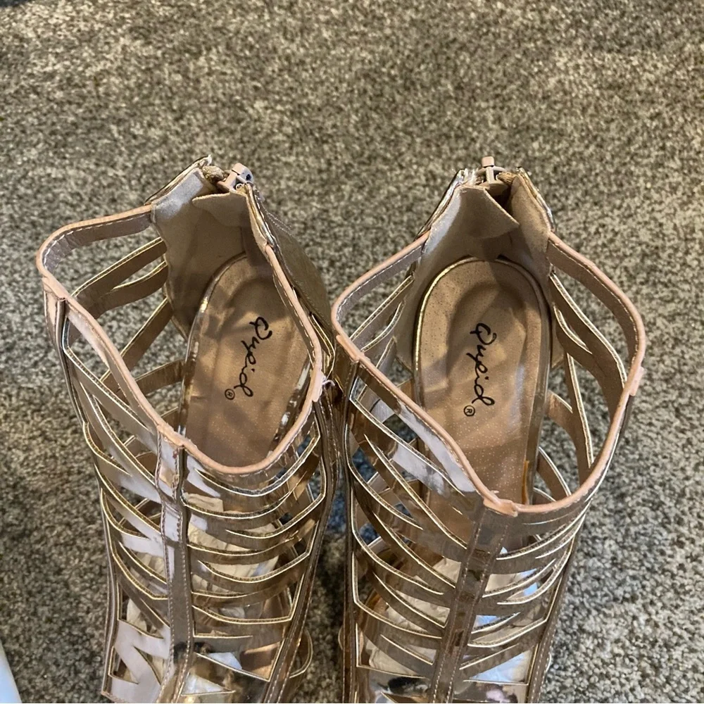 Qupid Rose Gold Heels - Glee-329 - Size 8.5